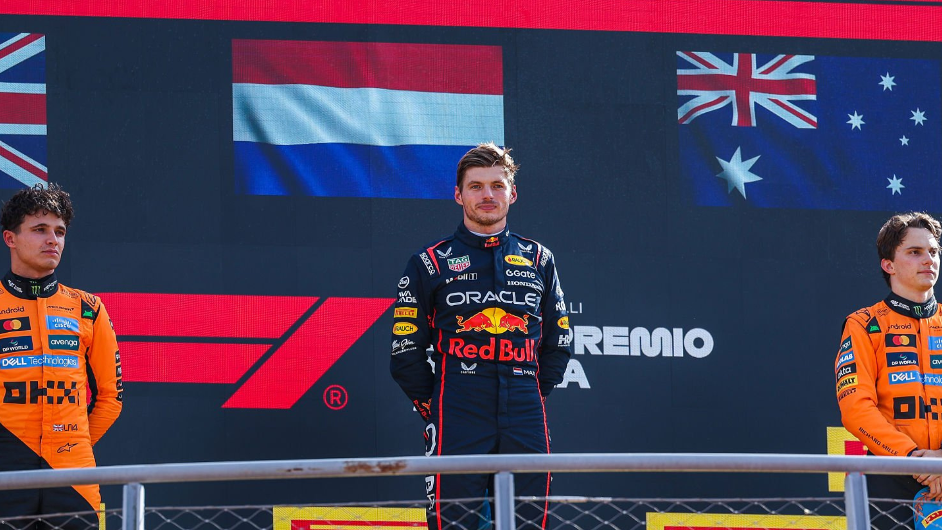Lando Norris, Max Verstappen, Oscar Piastri