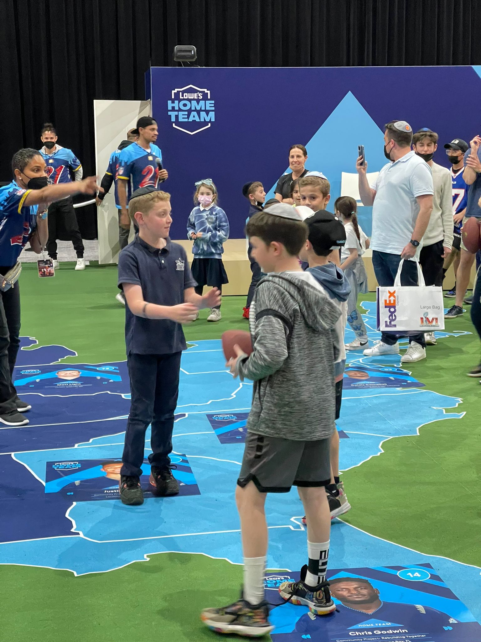 Bambini alla NFL Experience, Los Angeles, Super Bowl