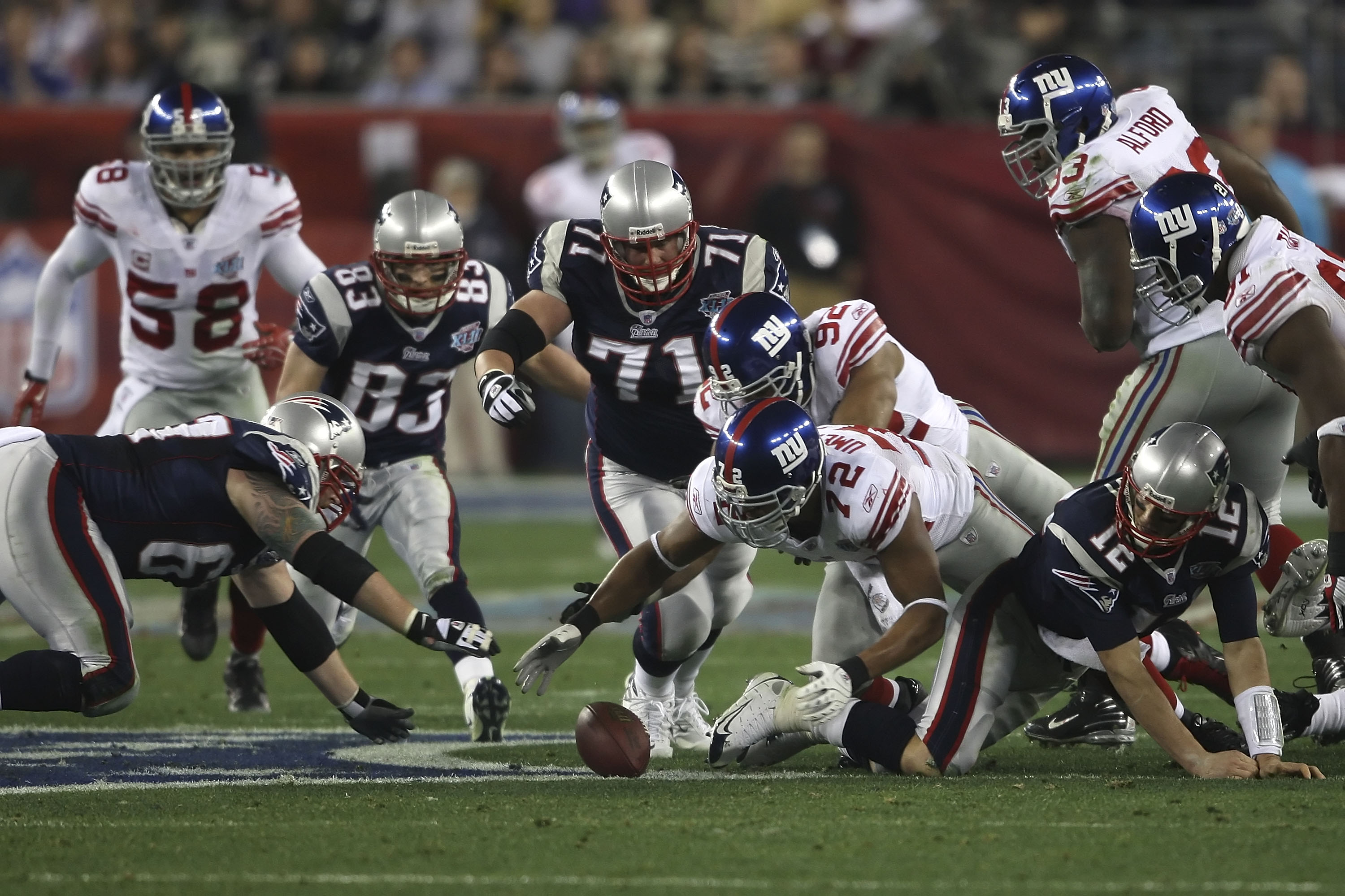 Super Bowl XLII, New England Patriots v New York Giants, 2008, NFL