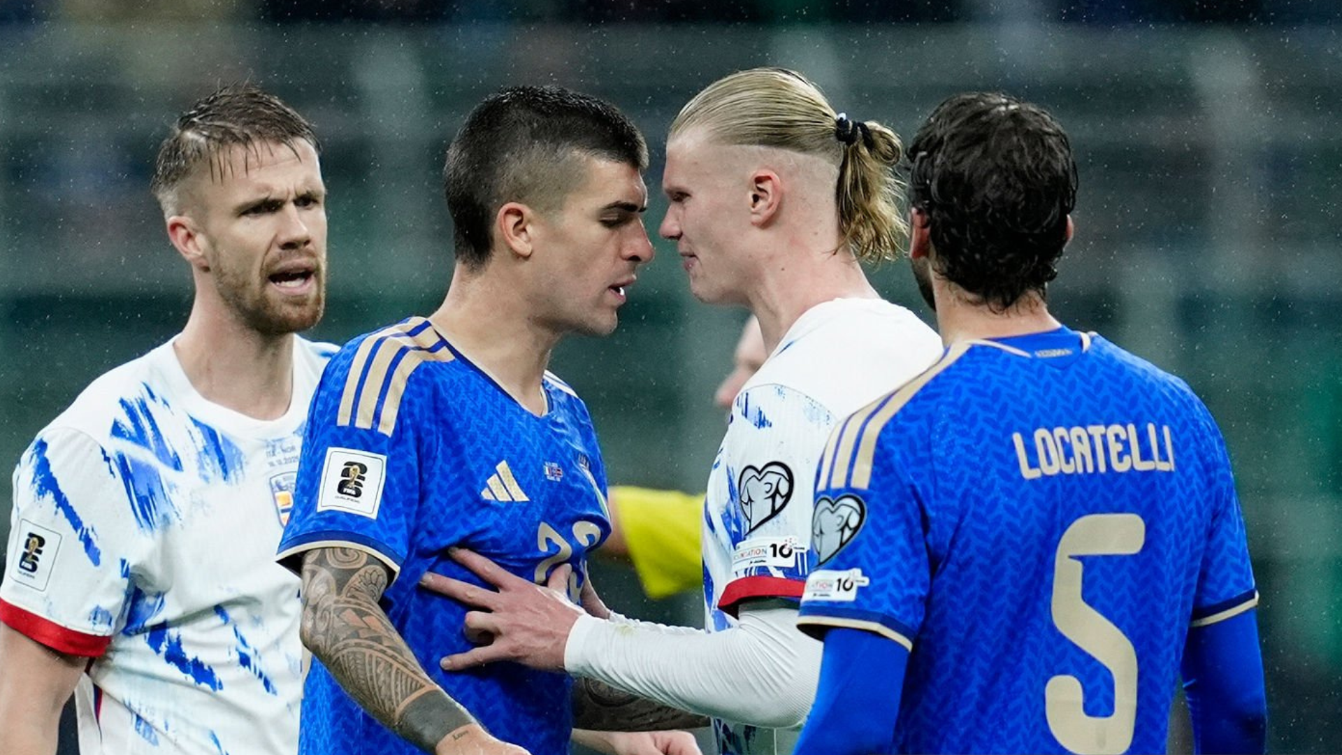 Erling Haaland Gianluca Mancini Noruega Italia 2025