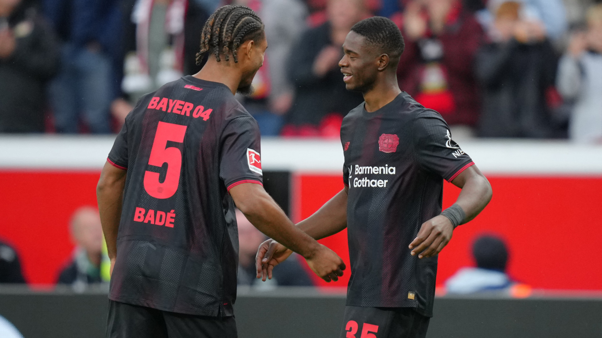 Christian Kofane Loic Bade Bayer Leverkusen Bundesliga 04102025