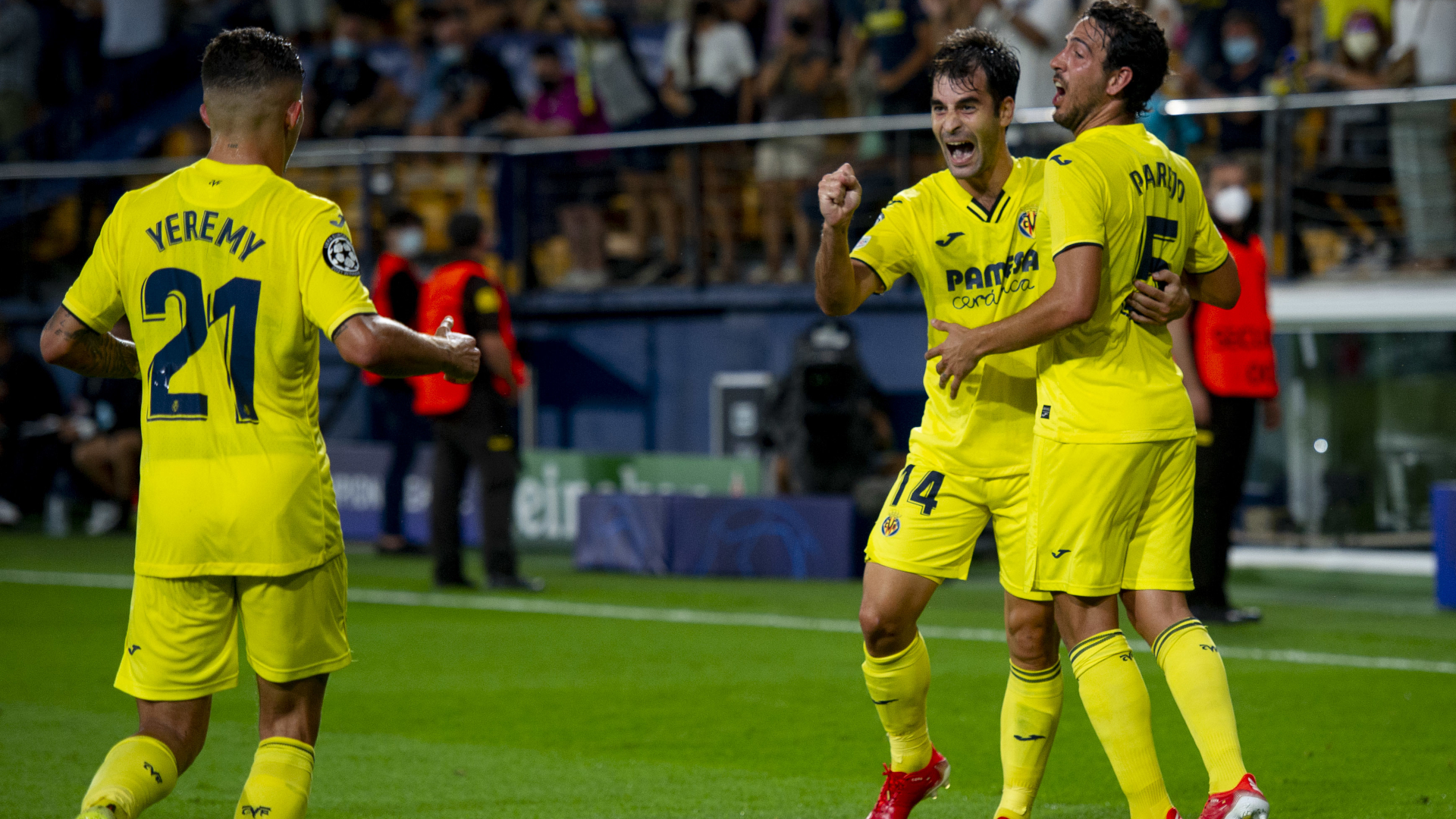 FC Villarreal Manu Trigueros Dani Parejo Yeremy Pino Champions League vs. Atalanta Bergamo 14092021