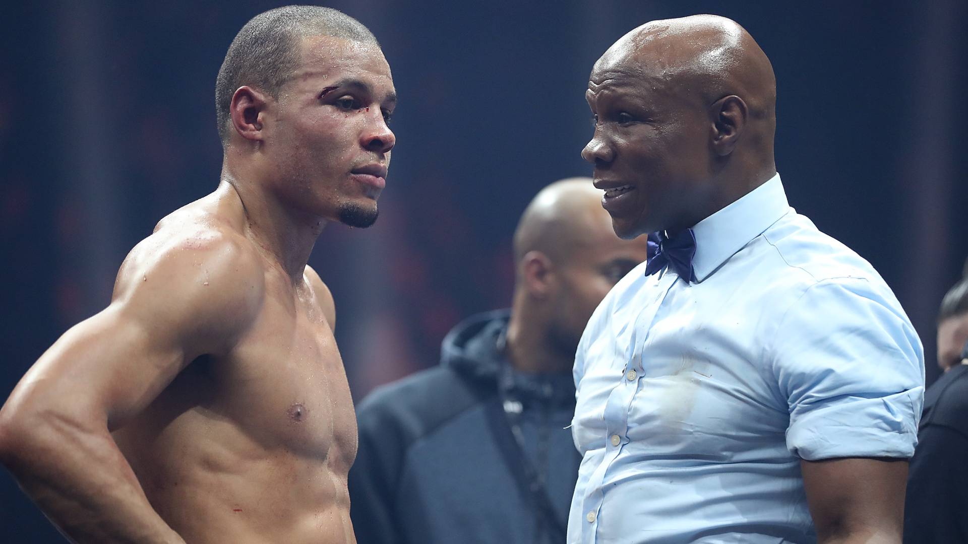 Chris Eubank Jr and Chris Eubank Sr after George Groves fight_17022018