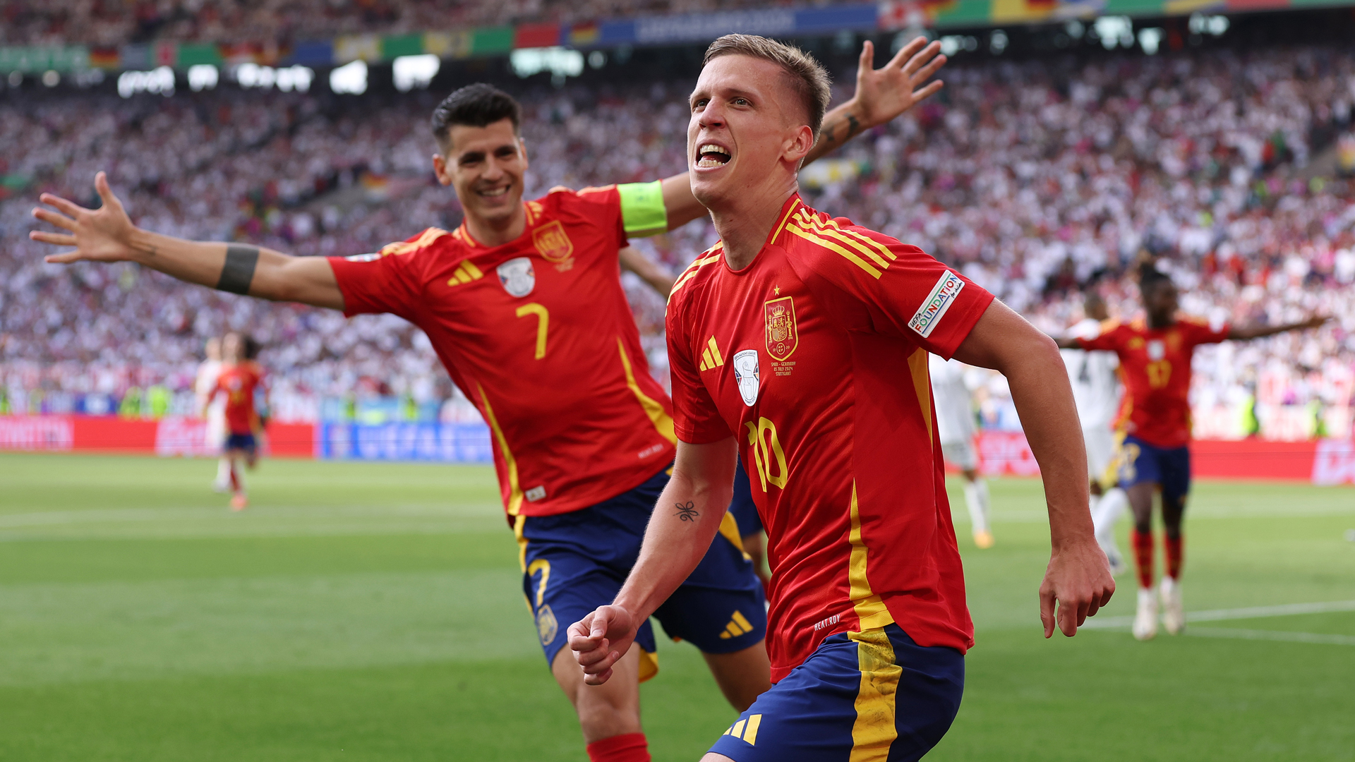 Spanien Dani Olmo Alvaro Morata EM Viertelfinale 05072024