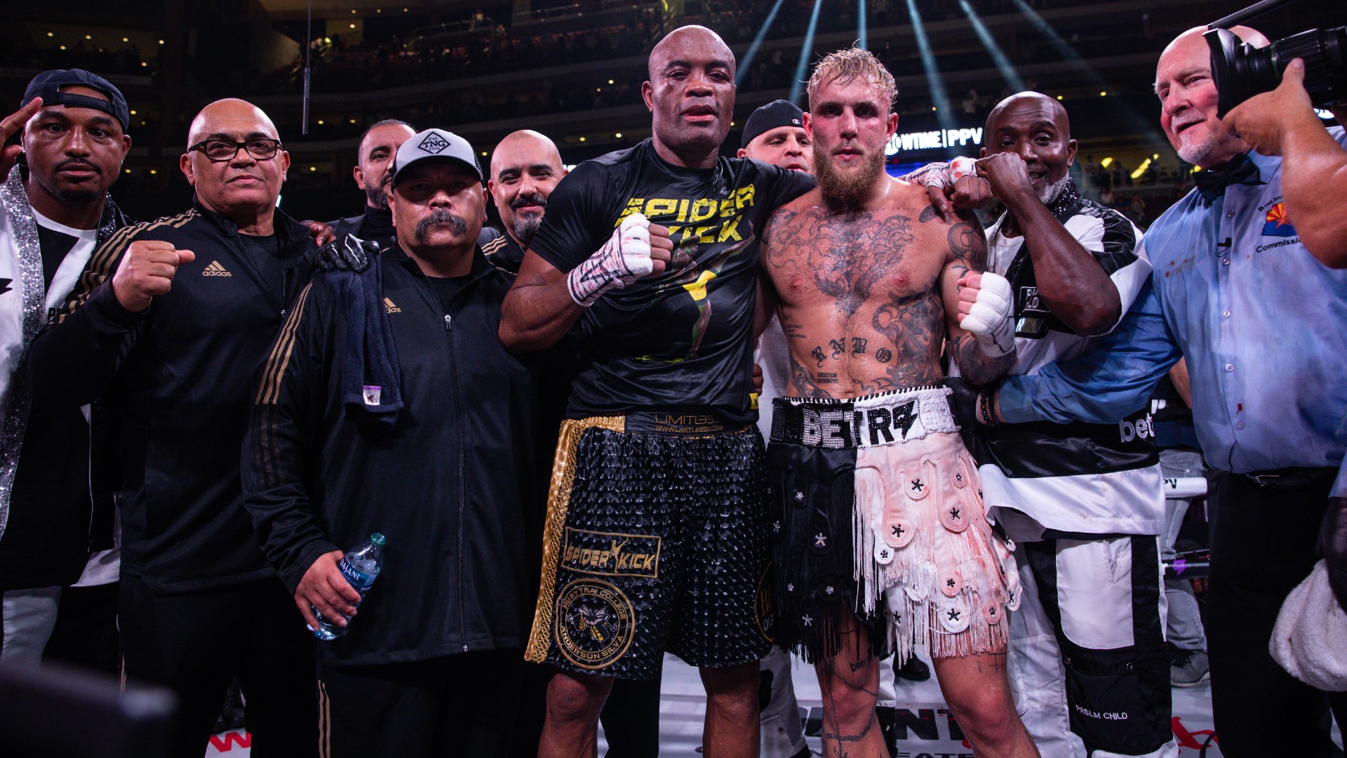 Jake Paul and Anderson Silva post fight_29102022