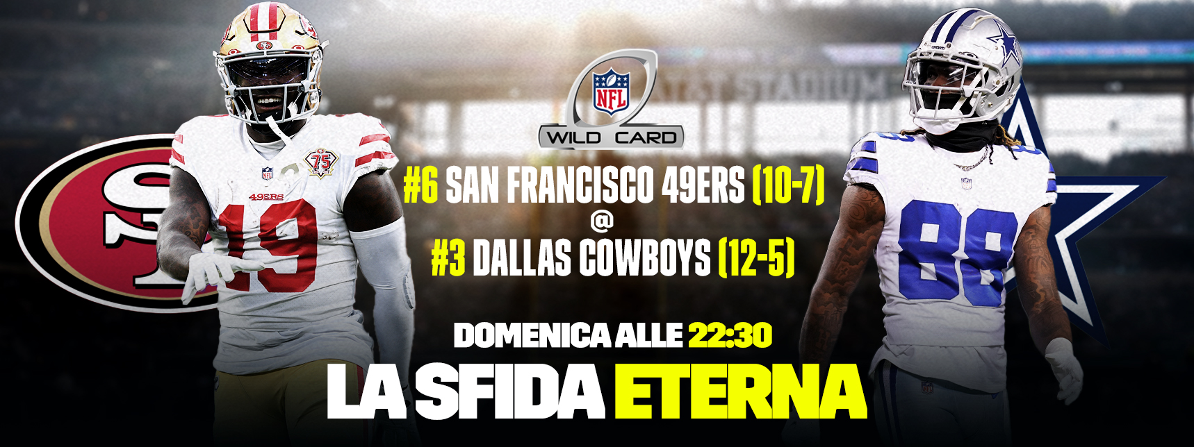 Dallas Cowboys vs. San Francisco 49ers orario, preview, live streaming e proramma