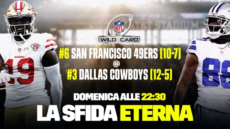 Dallas Cowboys vs. San Francisco 49ers orario, preview, live streaming e proramma