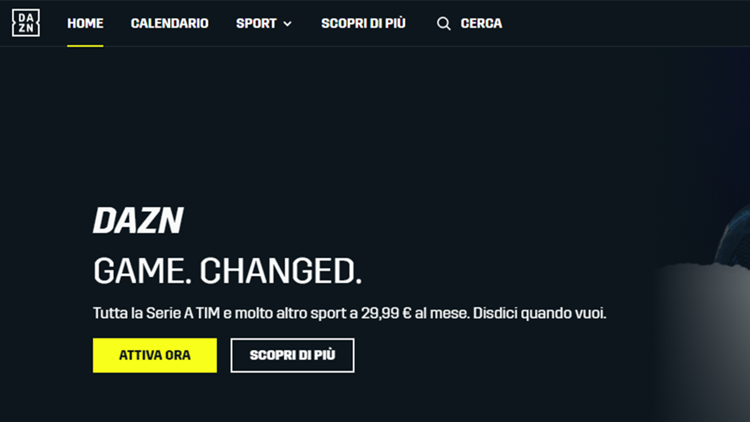 App DAZN, iscrizione e attiva ora