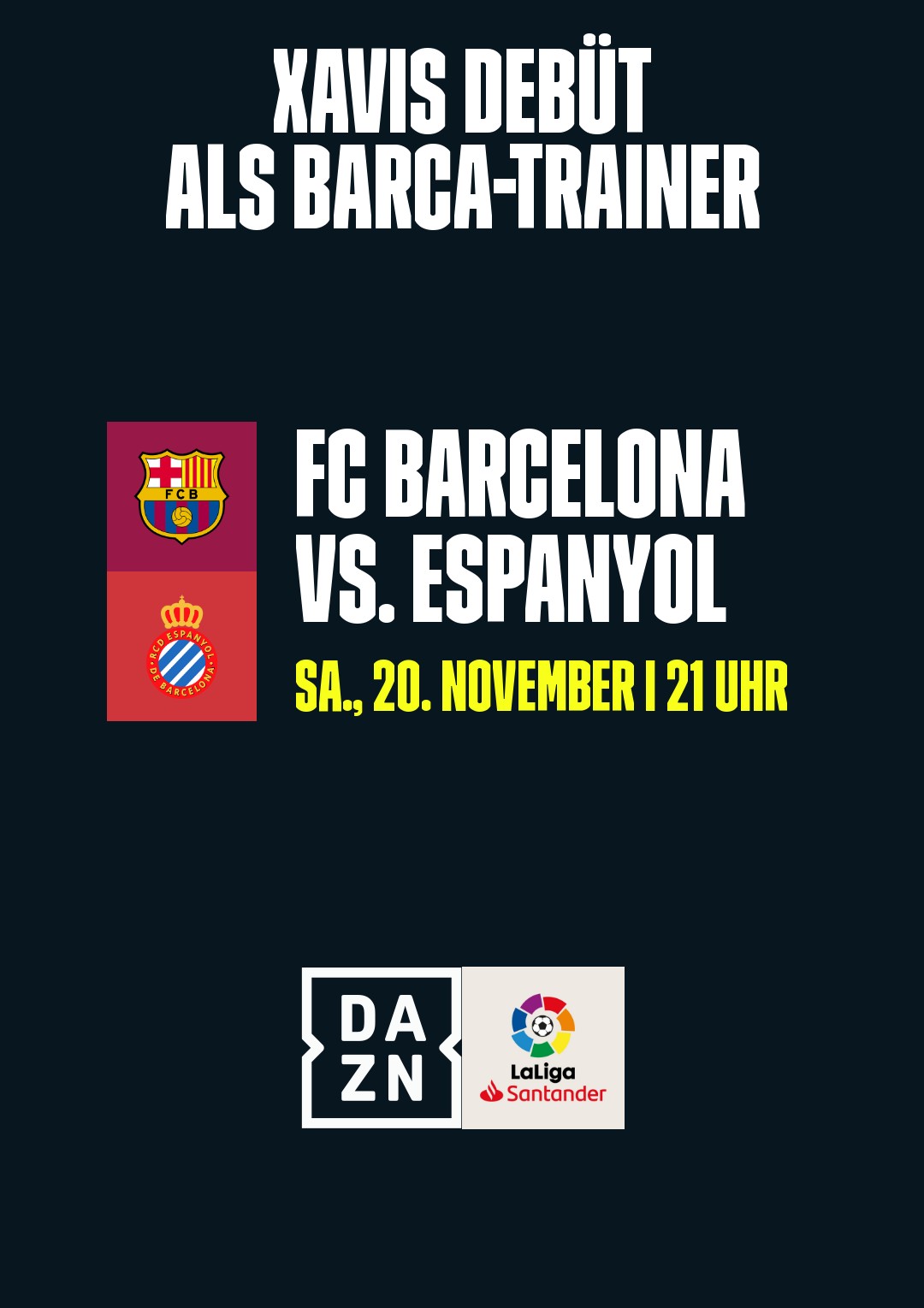 Xavis Debüt auf DAZN LaLiga FC Barcelona Espanyol 19112021