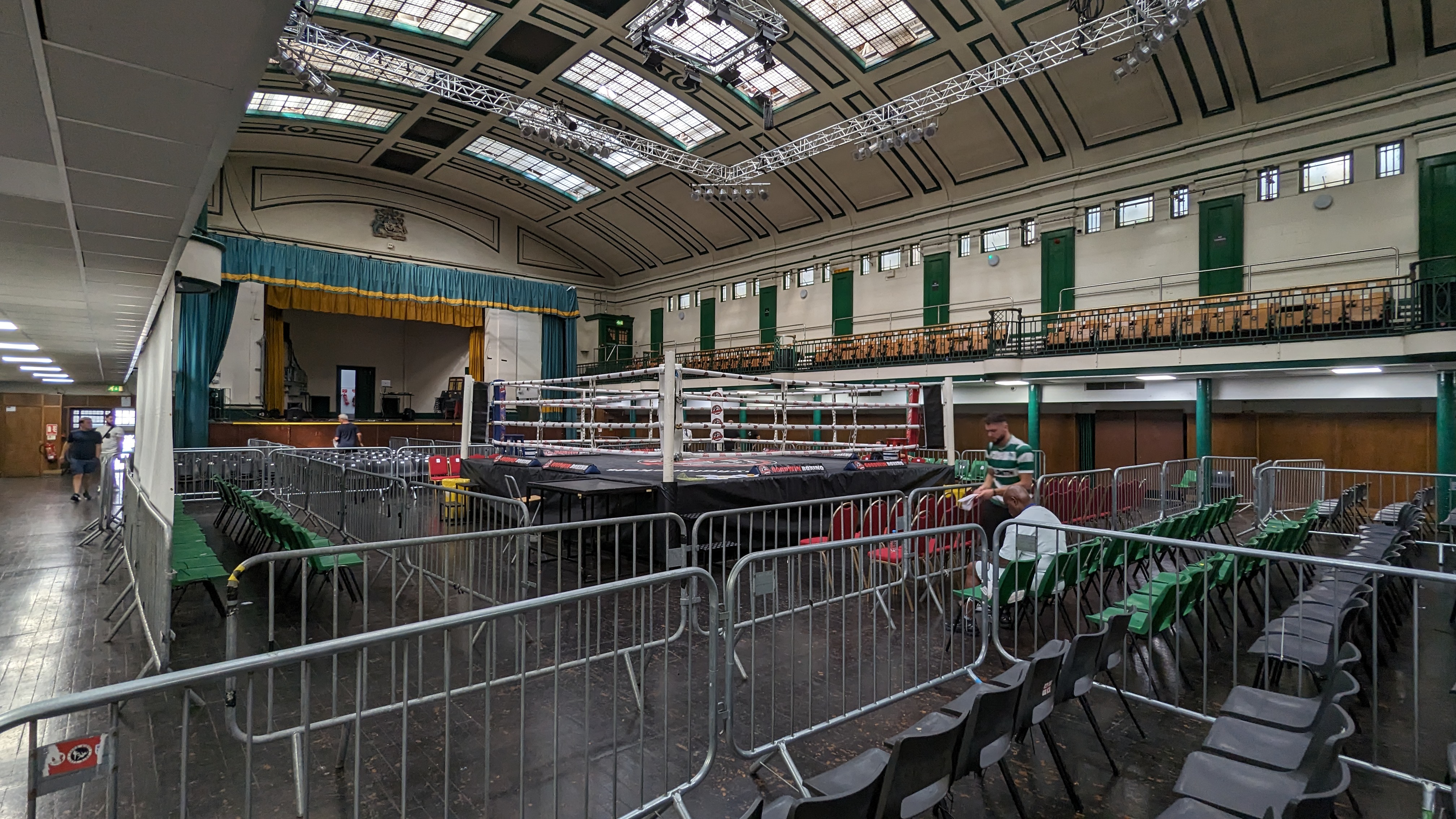 An empty York Hall, Bethnal Green