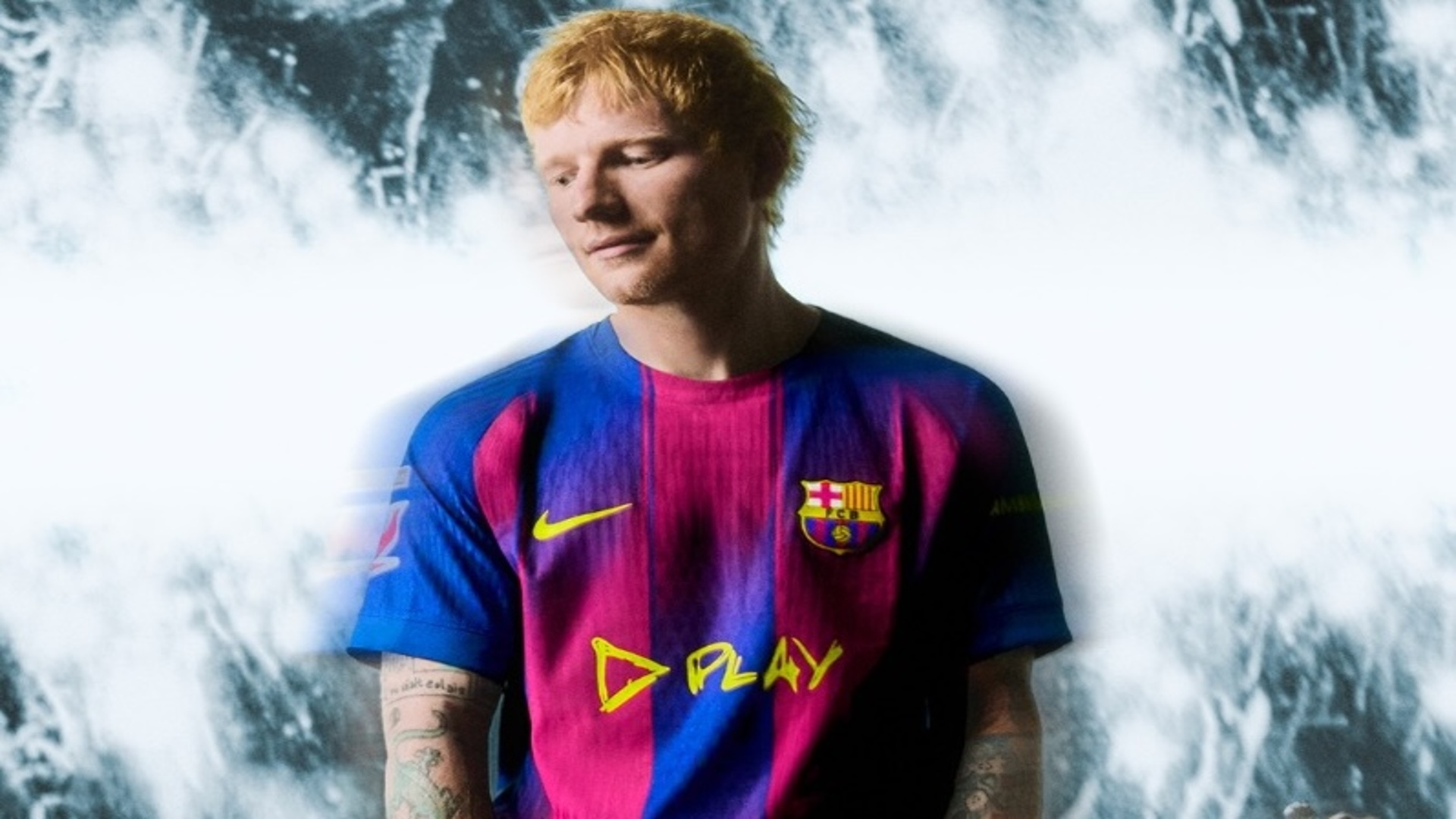 Ed Sheeran, camiseta del Barcelona