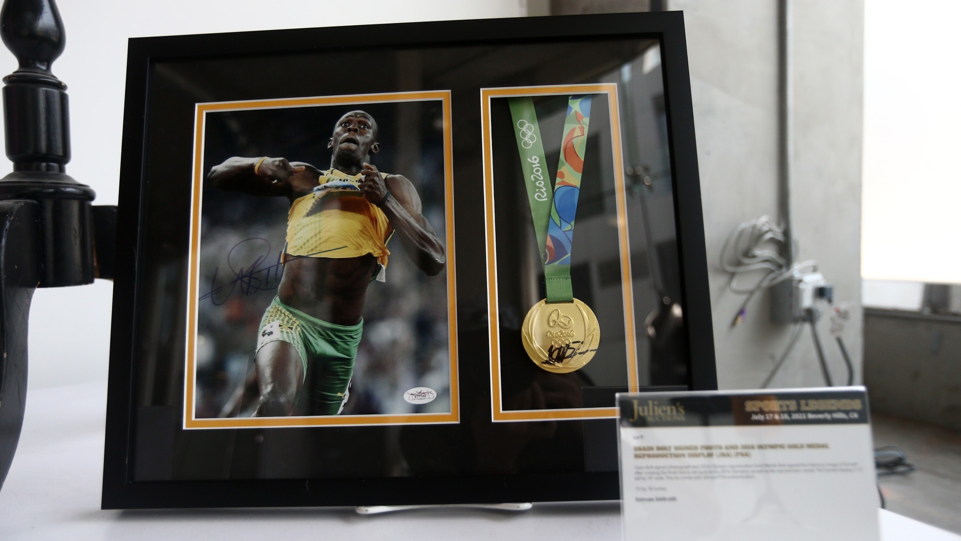 Usain Bolt Goldmedaille 100 Meter Sprint Olympische Spiele