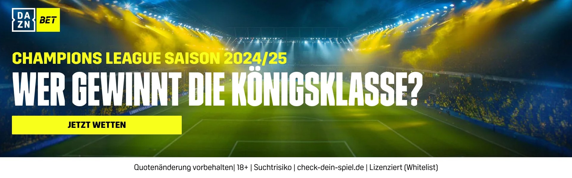 DAZN Bet UEFA Champions League 1. Spieltag 2024/25