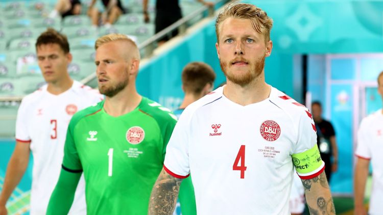 Dänemark Kjaer Schmeichel Fußball-EM 2021 Highlights DAZN