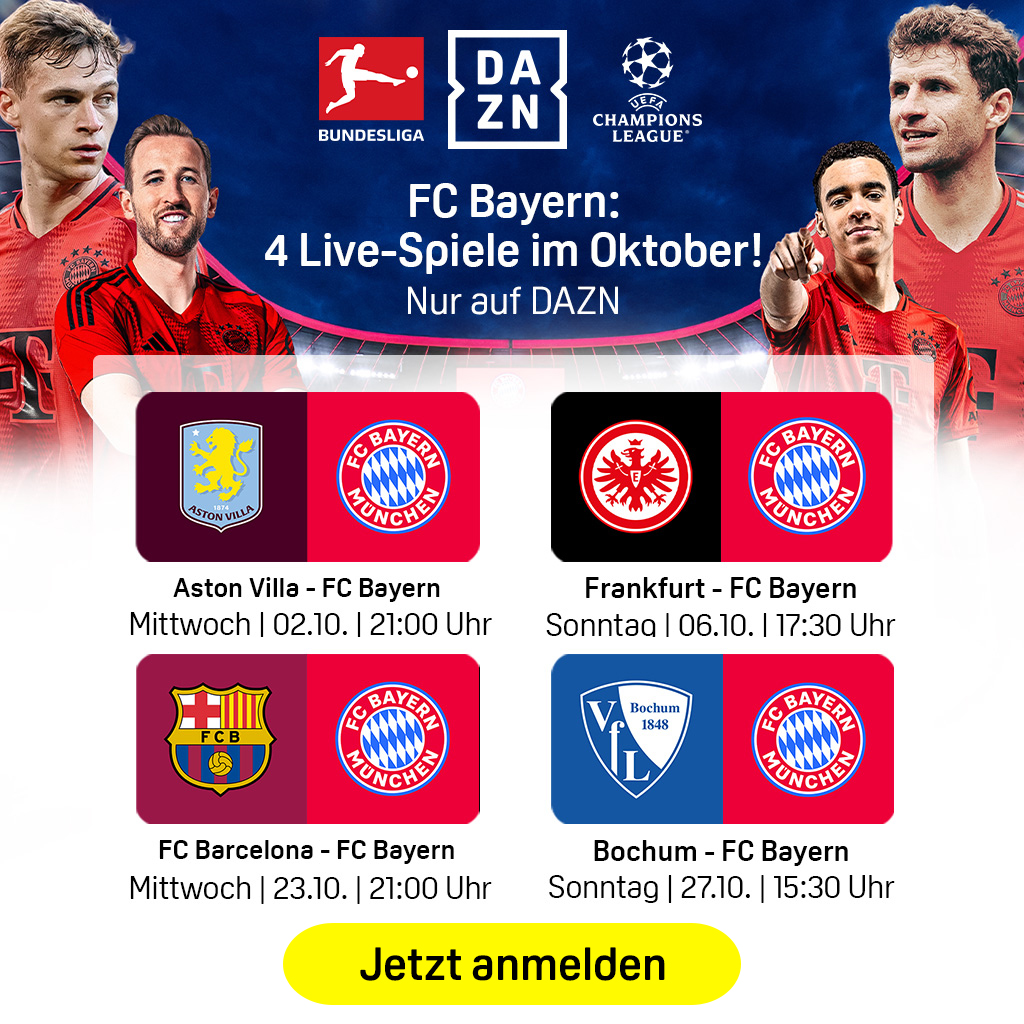 FC Bayern München Banner Oktober 2024 Jetzt anmelden