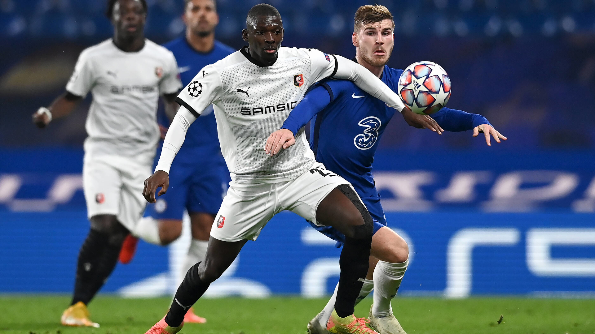 ONLY GERMANY Chelsea vs. Stade Rennes Champions League Hamari Traore Timo Werner 04112020
