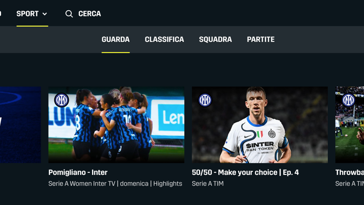 Inter TV sull'app DAZN