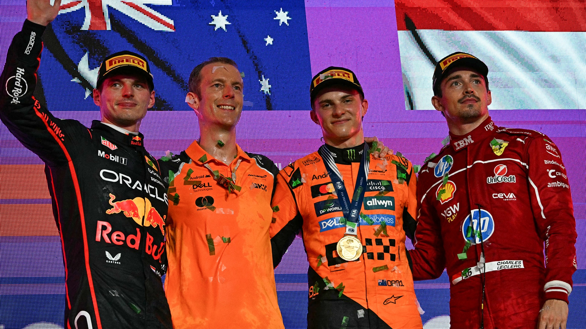 2025-04-20 Verstappen Piastri Leclerc F1 Formula 1