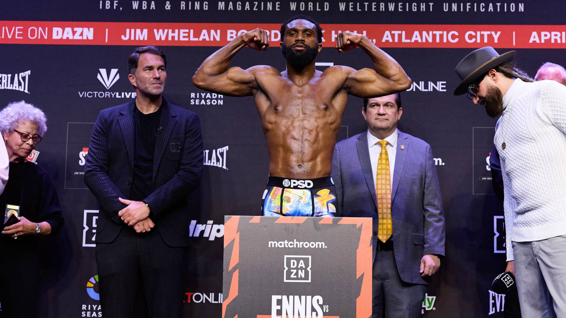 Jaron Ennis at Stanionis weigh-in_11042025