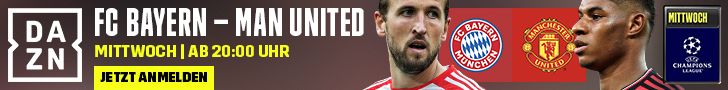 DAZN Banner Champions League FC Bayern München Manchester United