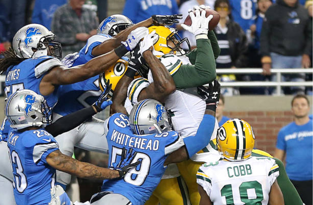 Richard Rodgers, touchdown contro Detroit Lions