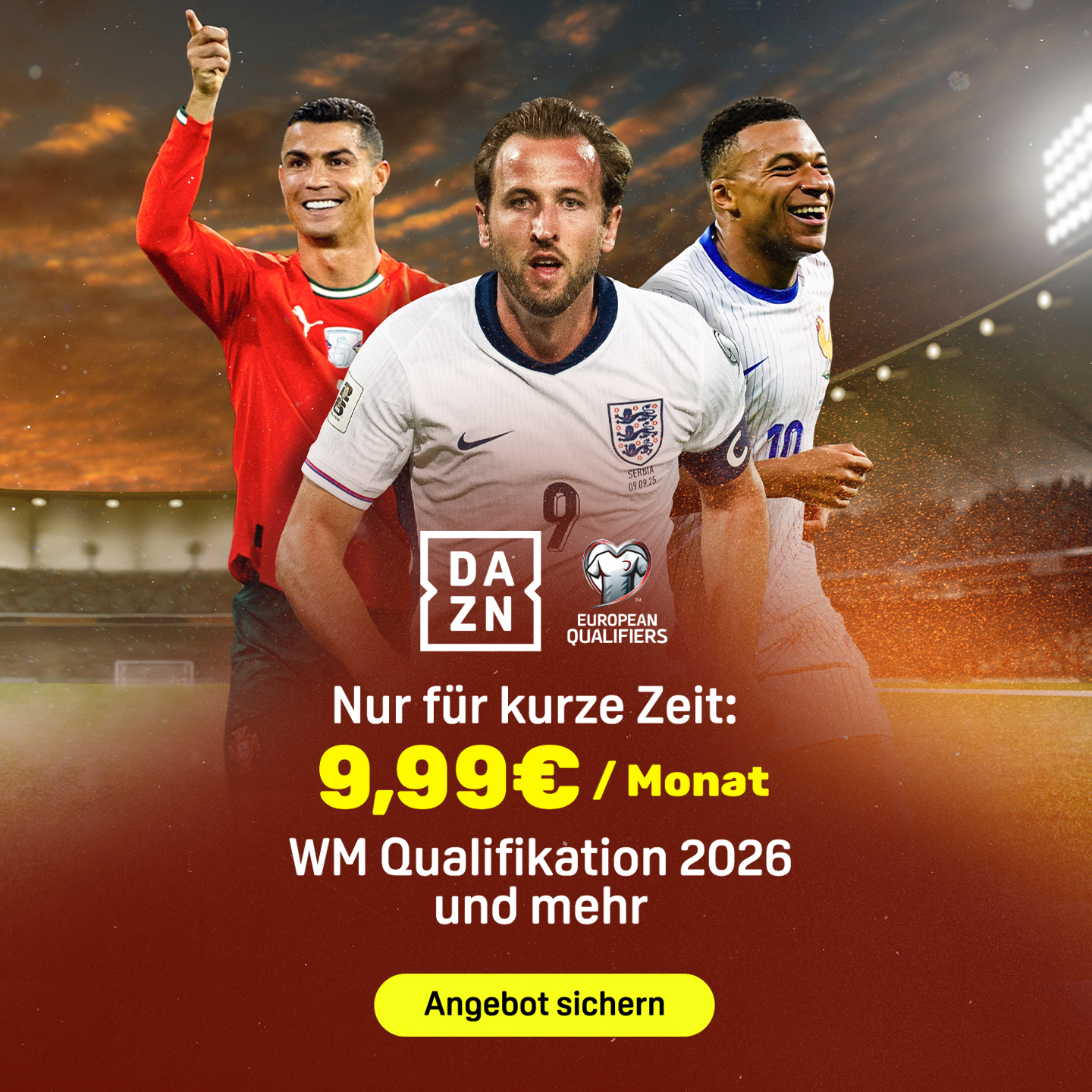 Banner Angebot 9,99 Euro WM Qualifikation