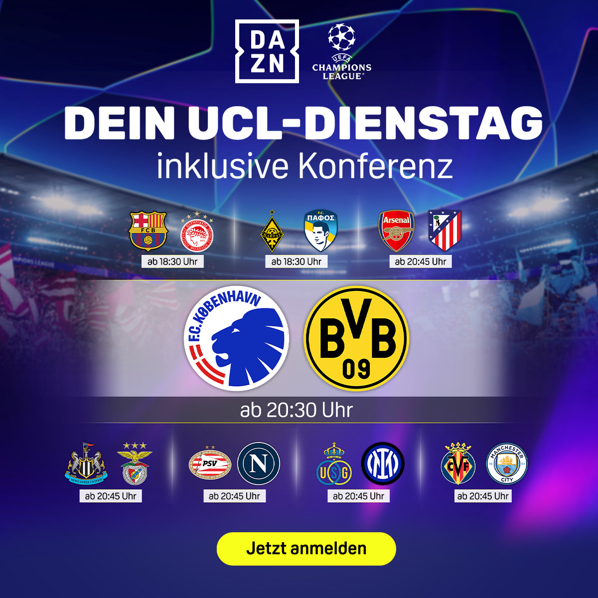 UEFA Champions League Dienstag Banner 21102025